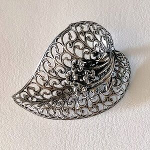 JewelArt Sterling Silver Metal Filigree Brooch